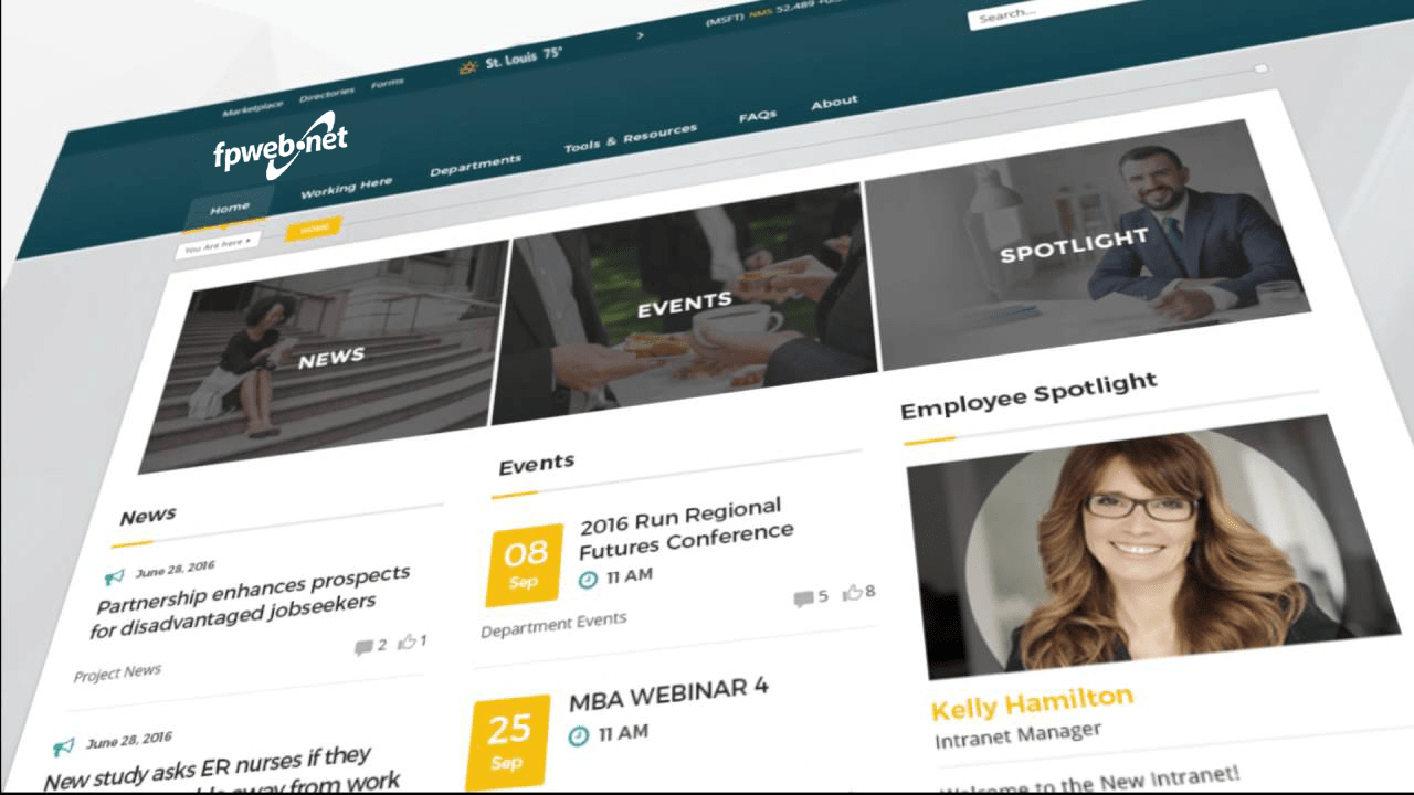 SharePoint intranet screenshot