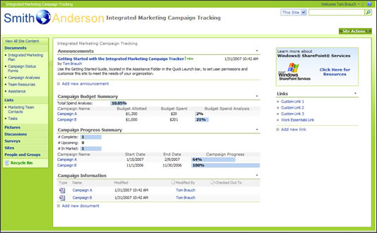 Marketing Campaign Tracking template screenshot