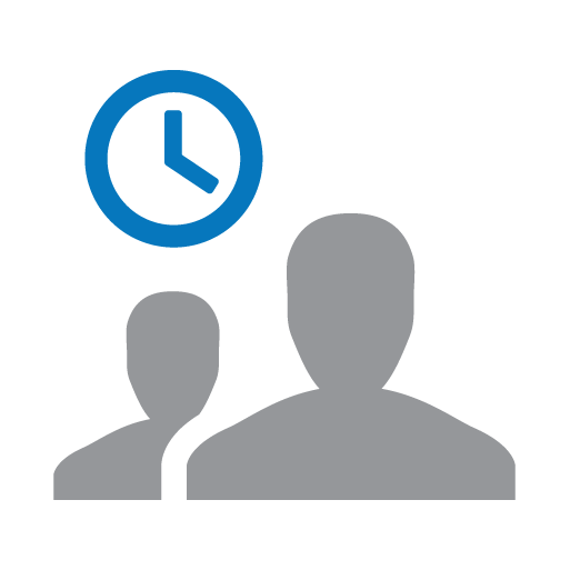 People with clock icon