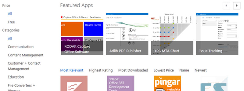 SharePoint Apps screenshot
