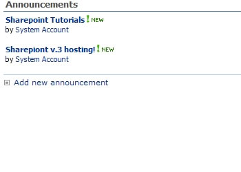 SharePoint Announcement Web Part