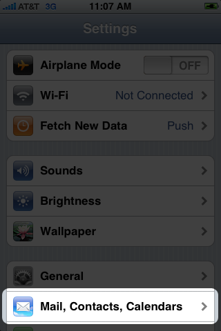 Exchange on iPhone Setup Step 2 screenshot
