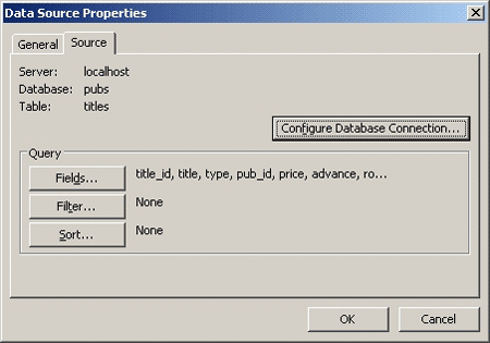 FrontPage - Data Source Properties