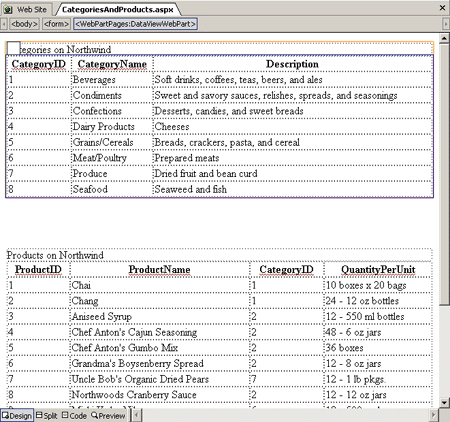 FrontPage - Product Data Views