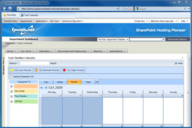 Department Calendar Screenshot
