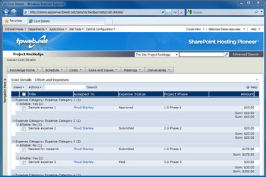 PPM Cost Details Screenshot