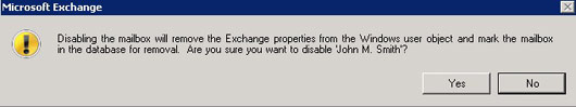 Disable an Exchange 2007 Mailbox