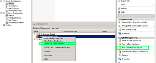 New Public Folder Creation - Exchange 2007