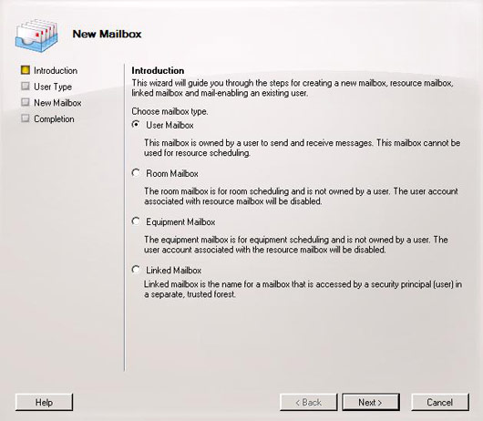 Mailbox Creation - Exchange 2007